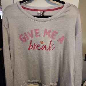 Women’s Lavender 'Give Me A Break' Graphic Sleep Top